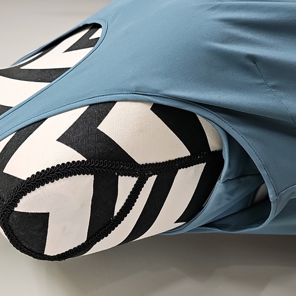 Halara Breezeful Dress Stone Blue Pockets High Low Size Large 12/14 New W Tag - Picture 2 of 10